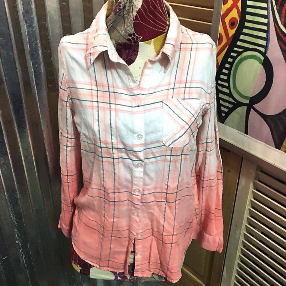 BOGO Justice • Ombré Plaid Flannel Button Up